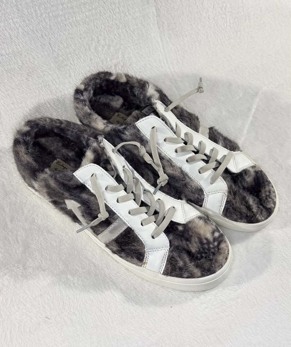 Vintage Havana VH Design Faux Fur Mule Sneaker Grey Snake Mix Snake Print Mix